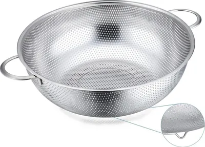 Produktbild von Edelstahl Küchensieb Nudelsieb mit Griff Ø28cm Abtropfsieb Seiher