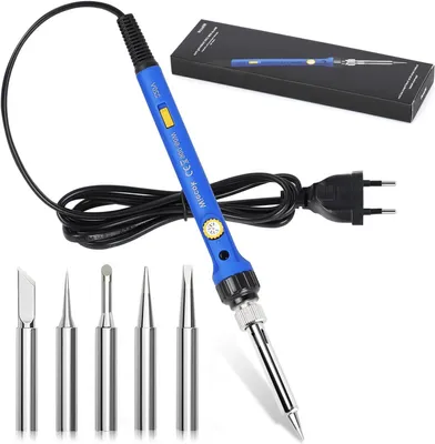 Immagine prodotto di Saldatore – Strumento per riparazioni – Riparazione di elettronica – Temperatura regolabile – 60 Watt – Nero