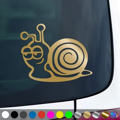 Produktbild von PantherPixel Schnecke Aufkleber Schnell Geschindigkeit Langsam Sticker Auto Geschenkidee Farbe Gold