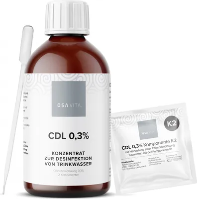 Produktbild von OSAVITA® CDL / CDS Chlordioxid 0,3% Konzentrat zur Trinkwasseraufbereitung (250 ml)