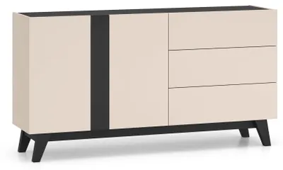 Image de Commode à tiroirs Freshion Sideboard, noir cachemire, largeur au choix, 160 cm