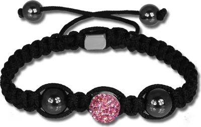 Produktbild von Shamballa Armband original Sterlinx mit 1 rosa Glitzerkugel SHS11A
