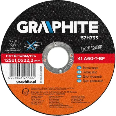 Produktbild von GRAPHITE Trennscheibe 125 für Metall Edelstahl INOX, Stahl für Winkelschleifer, 125 mm x 1,0 mm x 22,22 mm