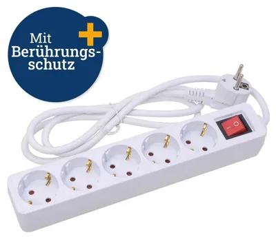 Produktbild von 5er Schalter Steckerleiste Innenraum Kabellänge 1,4m Haushalt Werkzeug Elektro Filmer 20850