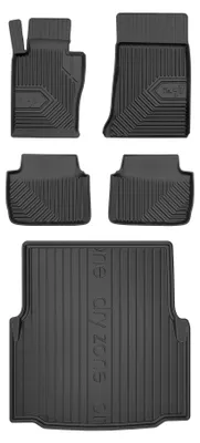 Productafbeelding van Rubberen automatten + kofferbakmat voor BMW Seria 3 E46 1998-2005 (sedan) – 5-delig, zwart, op maat – Wielganizator