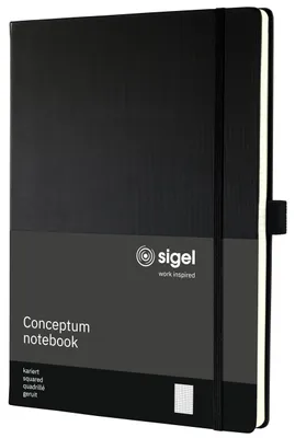 Produktbild von Sigel Conceptum Premium Notizbuch A4+ kariert schwarz Hardcover 194 Seiten