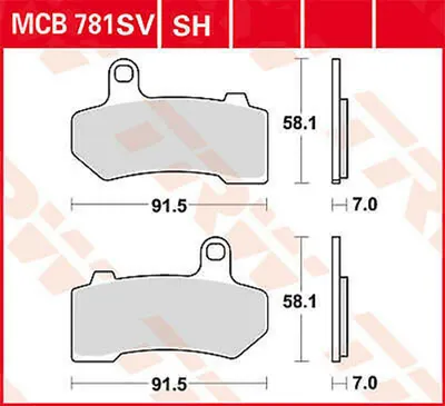 Obrázek produktu pro Sada brzdových destiček TRW MCB781SH Street Glide FLHX