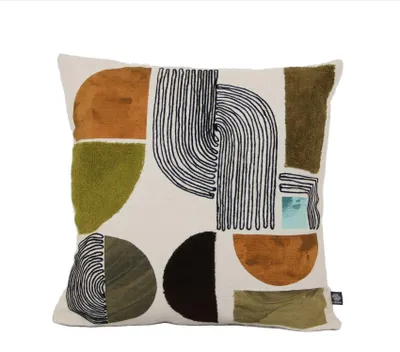 Produktbild von Bestickte Kissen mit geometrischem Muster aus Baumwolle