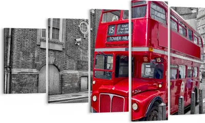 Produktbild von Bild auf Leinwand - Leinwandbild - Bus Denkmal London Geschichte - 100x60cm - Wand Bild - Wanddeko - Leinwanddruck - Bilder - Kunstdruck - Wanddekoration - Leinwand bilder - Wandkunst - EG100x60-2673
