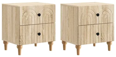 Obrázok produktu pre Nočný stolík so zásuvkou 2 pcs Dub sonoma 43 x 34,5 x 48 cm