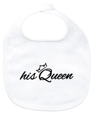 Produktbild von Huuraa Baby Lätzchen his Queen Krone White Klettverschluss  Baumwolle Latz Geschenkidee