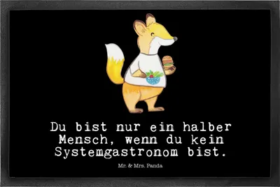 Produktbild von Mr. & Mrs. Panda abstreifer Systemgastronom Herz 50 x 75 cm - Schwarz - Geschenk, fußmatte, Schmutzfänger, Fussmatte, Gummimatte, Schmutzfangmatte, Schmutzmatte