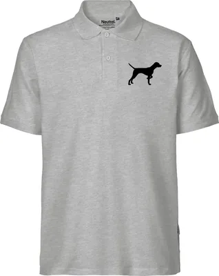 Produktbild von Huuraa Herren Polo Shirt English Pointer Silhouette S Sport Grey Bio Baumwolle Fairtrade Poloshirt Geschenkidee