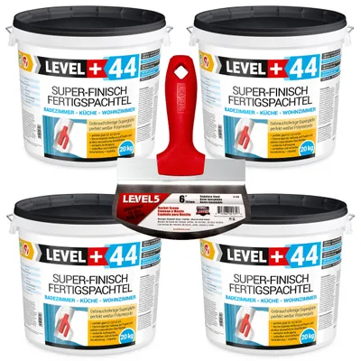Produktbild von Spachtel Masse Super Finish Fertigspachtel 80kg | Eimerschaber Reiniger SET RM44|5-210