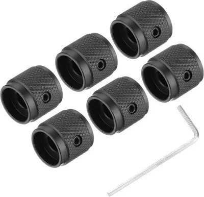 Image de 6 frettes en acier pour guitare électrique, 6 mm x 17 mm, avec vis, noires, basses