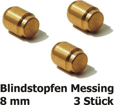 Produktbild von 3 x Blindstopfen 8mm für Verschraubungen Flüssiggas, Wohnwagen, Caravan, Propan