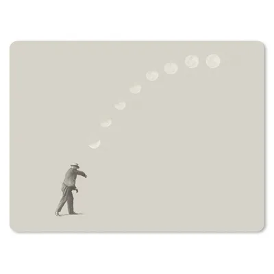 Produktbild von MuchoWow® Mauspad Mousepad Jahrgang - Mond - Mensch 40x30 cm - Mousepads - Maus Mat - Pad - Mausunterlage - Anti Rutsch