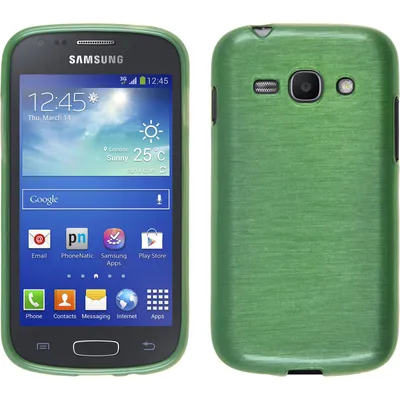 Produktbild von PhoneNatic Case kompatibel mit Samsung Galaxy Ace 3 - grün Silikon Hülle brushed + 2 Schutzfolien