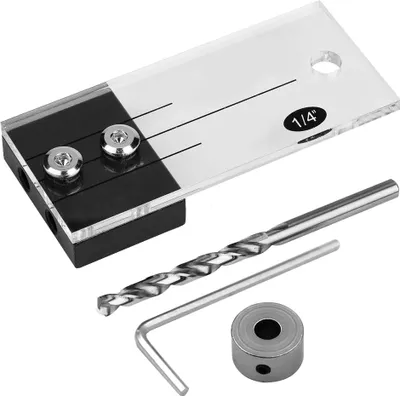 Produktbild von Pocket Hole Jig Step Drill Bit Set Dowel Hole Drilling Guide Locator Woodworking Tool