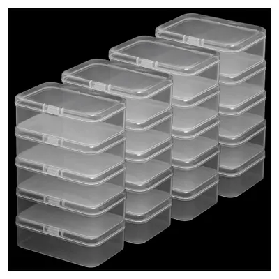 Produktbild von 20 Stück Kleine Kunststoff-Aufbewahrungsboxen mit Deckel – Transparente Boxen für Schrauben, Perlen und Bastelartikel (10,5 x 7,5 x 3,5 cm)