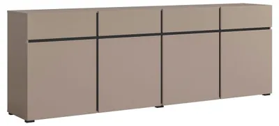 Produktbild von Sideboard Kaunas Kommode 225x40x78cm Farbe wählbar 4-türig mit Schubladen,Congo / Schwarz