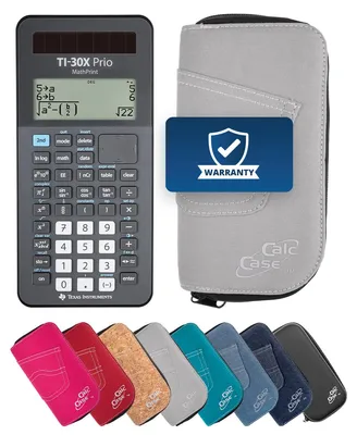 Produktbild von TI-30X Prio MP Taschenrechner mit Schutztasche im Jeans-Design hellgrau