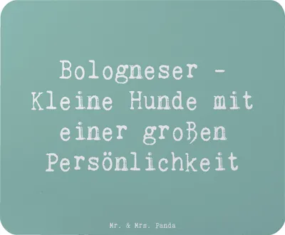 Produktbild von Mr. & Mrs. Panda Mousepad Spruch Bologneser Charakterstark - Meeresbrise - Geschenk, Mauspad, Hundeliebhaber, mousematte, Hunderasse, laptop, Liebenswürdigkeit, viel Mut