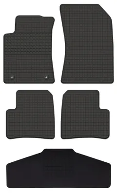 Produktbild von Gummi-Fußmatten + Tunnel für Citroen C3 III 2016-2024 (Schrägheck) – 5-tlg, Schwarz, passgenau – Wielganizator SolidTread