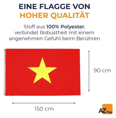 Produktbild von Vietnam Flagge 150x90 cm Fahne Polyester 100D mit 2 Ösen Vietnamesisch