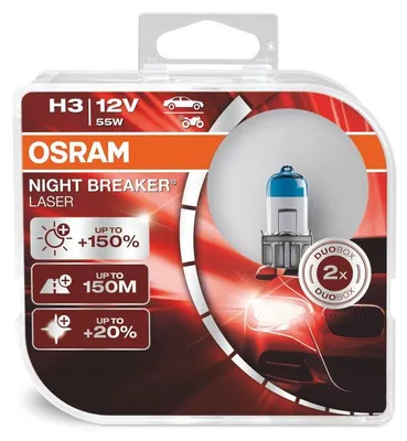 2x H3 OSRAM NIGHT BREAKER LASER +150% Next Generation Birne Lampe Scheinwerfer – Produktansicht
