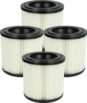 Produktbild von vhbw 4x Faltenfilter kompatibel mit Kärcher WD 3, 2, 1 Staubsauger - Patronenfilter Schwarz Weiß Abwaschbar