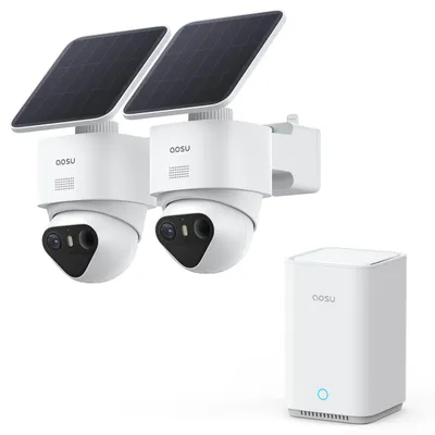 Immagine prodotto di Telecamera esterna 4K UHD wireless, con rotazione a 360°, alimentata a energia solare e dotata di visione notturna a colori