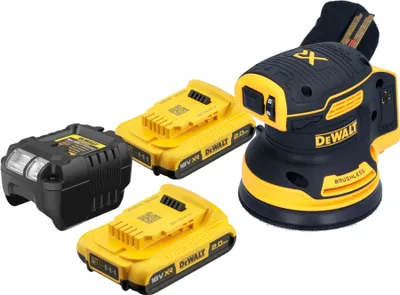 Produktbild von DeWalt DCW 210 D2 Akku Exzenterschleifer 18 V 125 mm Brushless + 2x Akku 2,0 Ah + Ladegerät