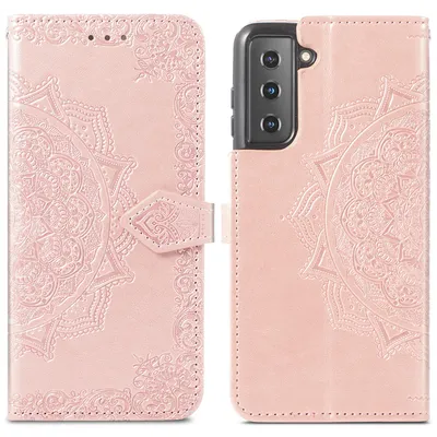 Imagen del producto de Funda libro Mandala para Samsung Galaxy S21 - Oro rosado