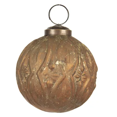 Produktbild von Clayre & Eef Weihnachtskugel Ø 8 cm Goldfarbig Glas Rund