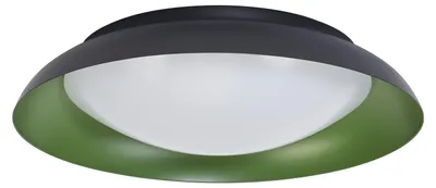 Produktbild von OSRAM Orbis Plate LED-Deckenleuchte, schwarz-grün, 35W, 1700lm, 3000K, 430mm, 830 freundliches Warmweiß, durch Kicken in 3-Stufen dimmbar, IP20 Schutz, Montageschrauben und Dübel inklusive