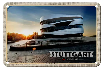Produktbild von Blechschild Städte Stuttgart Auto Museum 18x12cm Dekoration