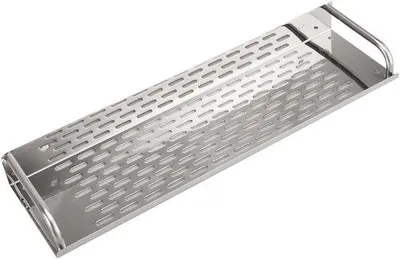 Obrázok produktu pre Organizér do kúpeľne z nehrdzavejúcej ocele – 40 × 11 cm – strieborný – na montáž na stenu – do kúpeľne a kuchyne – vrátane montážnej sady