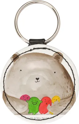 Produktbild von Mr. & Mrs. Panda Taschenanhänger Bär Gefühl - Weiß - Geschenk, anhänger schlüssel, Wahnsinn, Verrückt, schlüsselring, Schlüsselanhänger, Durchgedreht, edel