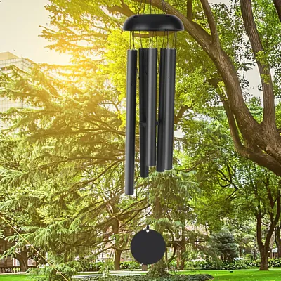 Produktbild von Gedenk-Windspiel 80 cm, 5 hohle Aluminiumröhren, tiefer Klang, Retro-Stil, Garten/Innenbereich/Hof