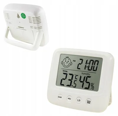Zdjęcie produktu dla Higrometr Zegar Termometr Pokojowy TSG-488 Wilgotnościomierz LCD