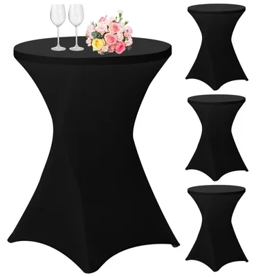 Obrázek produktu pro Omgoods – Sada 4 elastických potahů na bistro stoly, vhodné pro stoly o průměru 80–85 cm