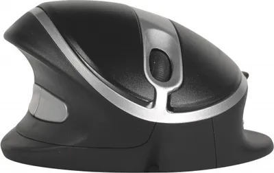 Obrázok produktu pre BakkerElkhuizen Oyster Mouse Wired Large, Všestranný, Vertikálny dizajn, USB Typ-A, 1200 DPI, Čierna, Strieborná