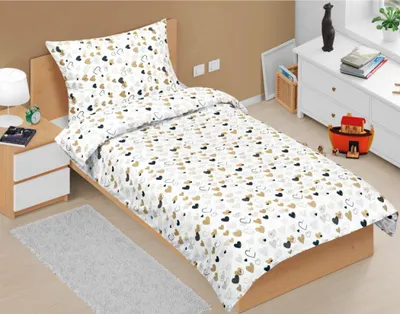 Obrázok produktu pre Bavlnená posteľná bielizeň – horčicová, čierna – 140 x 200, 70 x 90