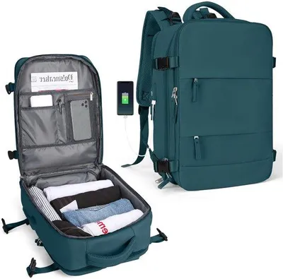 Produktbild von Wasserdichter Damen-Reiserucksack, Schwarz, 14 Zoll Laptopfach