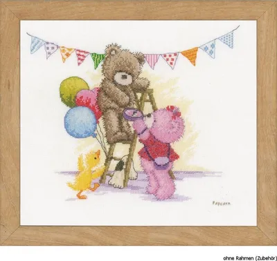 Immagine prodotto di Confezione da ricamo Vervaco motivo "Popcorn birthday party"