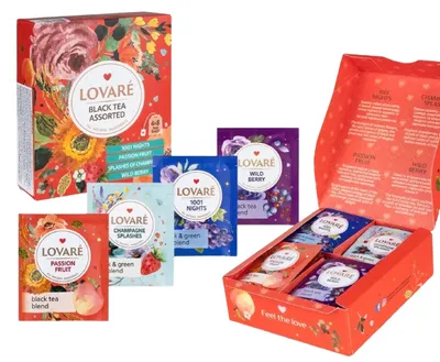 Obrázek produktu pro LOVARÉ Black Tea Assorted coll. 64g (32 sáčků, kolekce čajů)