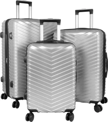 Produktbild von Kofferset Trolleyset 3 teilig Meran Hartschale Silber