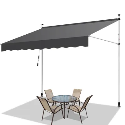 Immagine prodotto di Tenda da sole Jopassy Tenda da sole senza forature Tenda da sole per balcone regolabile in altezza Tenda da sole per balcone 300 cm Grigio