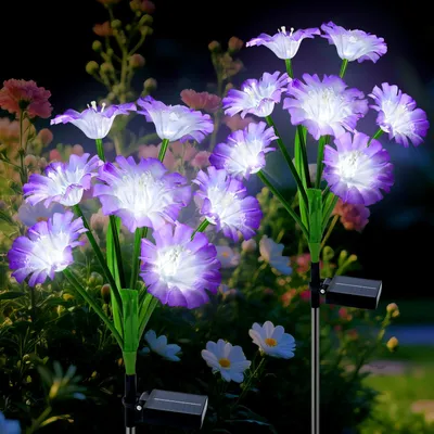 Solar-LED-Blume 2er-Set, IP65, warmweiß, für Außen